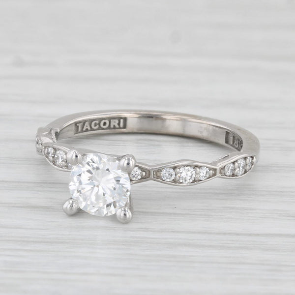 New Tacori 0.73ctw Round Diamond Engagement Ring 18k White Gold Size 6.5