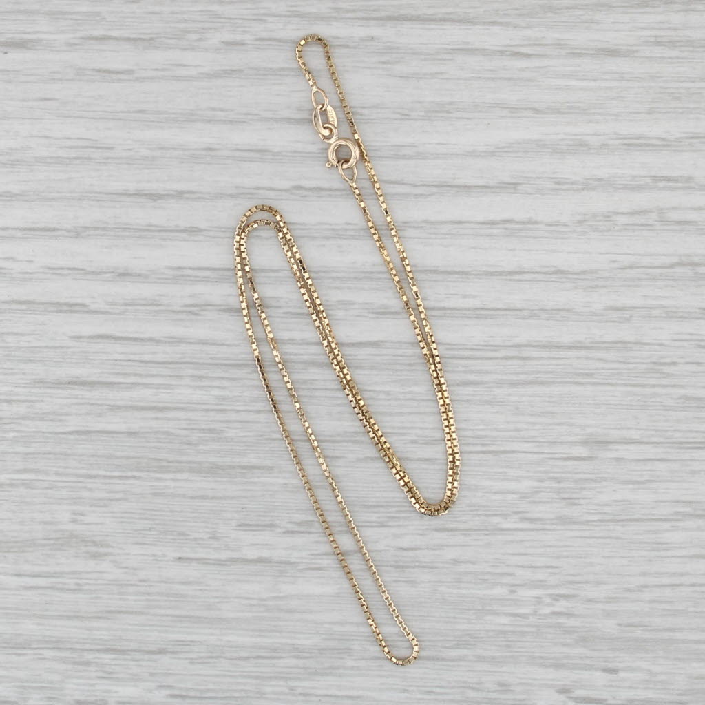 17" 1 mm 14k Yellow Gold Box Chain Necklace
