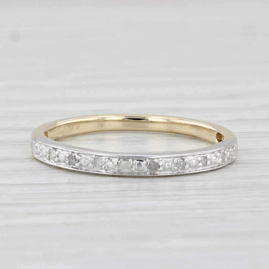 Light Gray Diamond Wedding Band 10k Yellow Gold Size 7 Stackable Ring