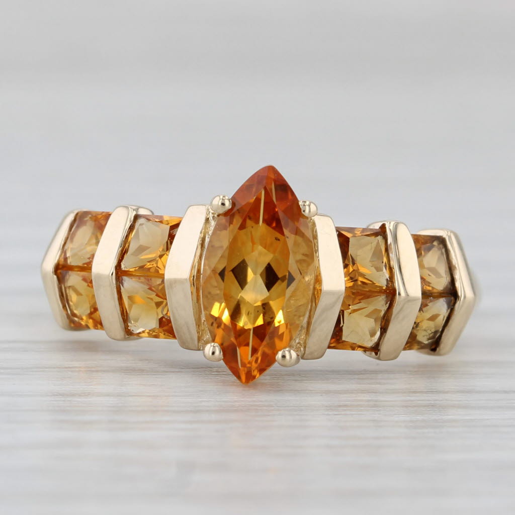 Gray 1.90ctw Marquise Citrine Ring 14k Yellow Gold Size 7