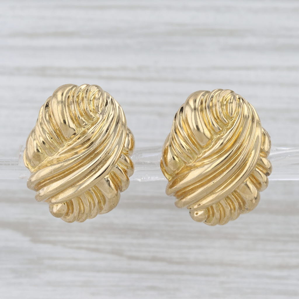 Tiffany & Co Knot Earrings 18k Yellow Gold Clip On Omega Backs