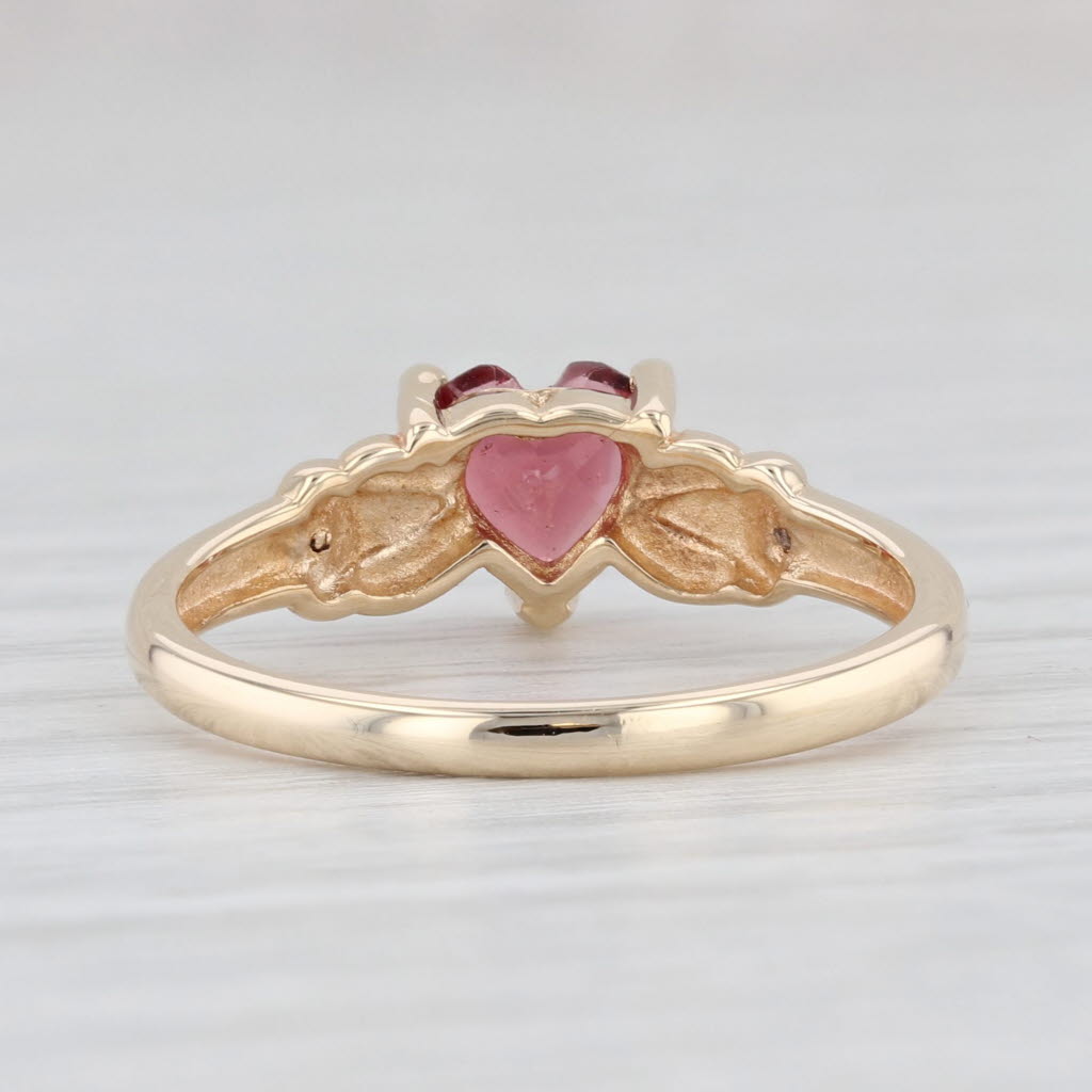 Light Gray Vintage Richard Klein 0.78ct Garnet Heart Ring 14k Gold Sz 7 January Birthstone