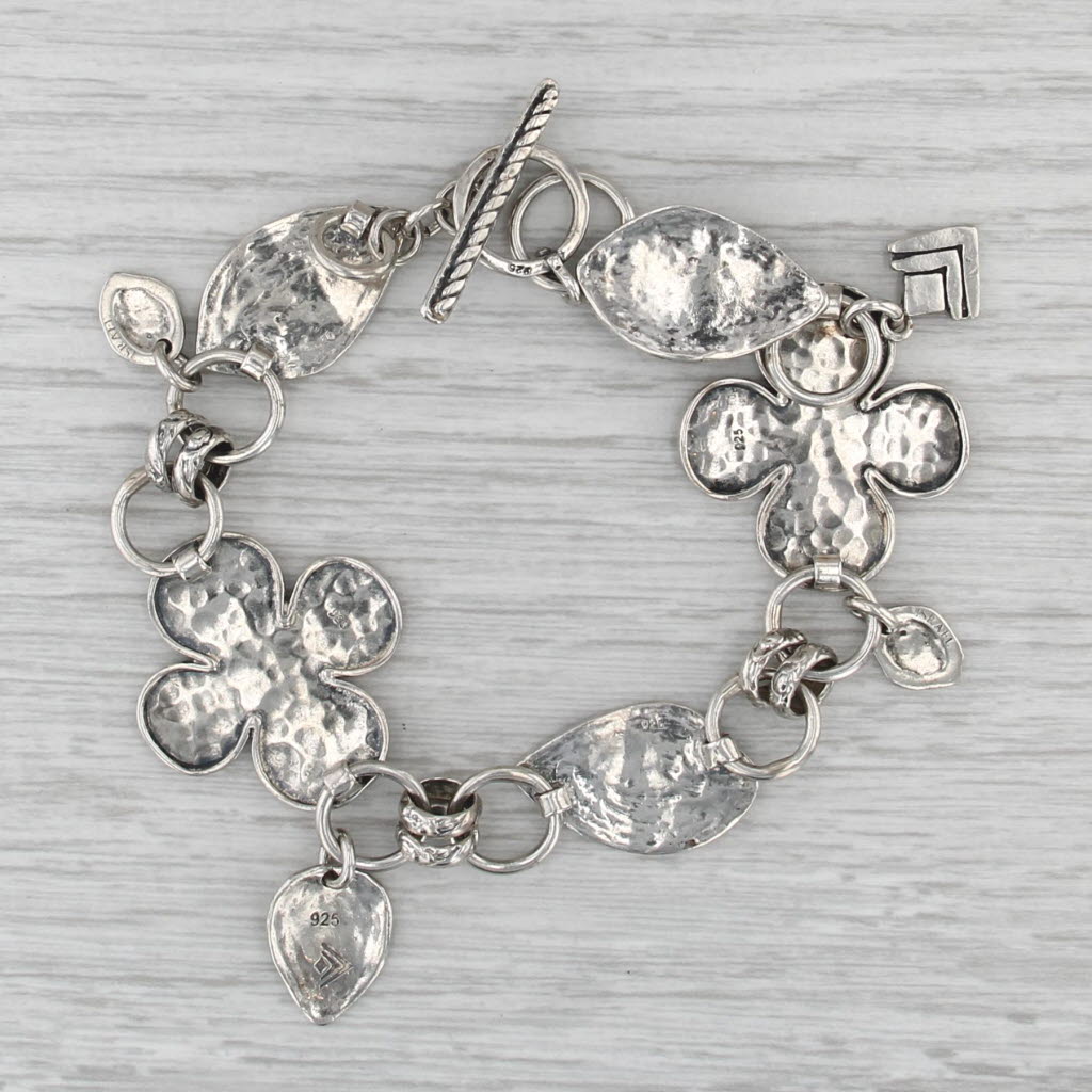 Silpada Lady Luck B1705 Bracelet Shamrock Leaf Sterling Silver 8" Statement