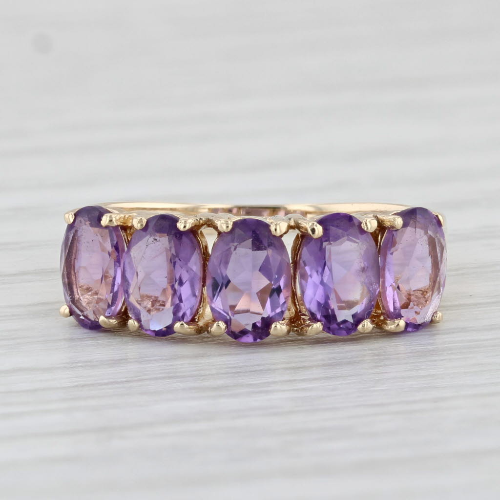 Light Gray 2ctw Amethyst Ring 14k Yellow Gold Size 6.75