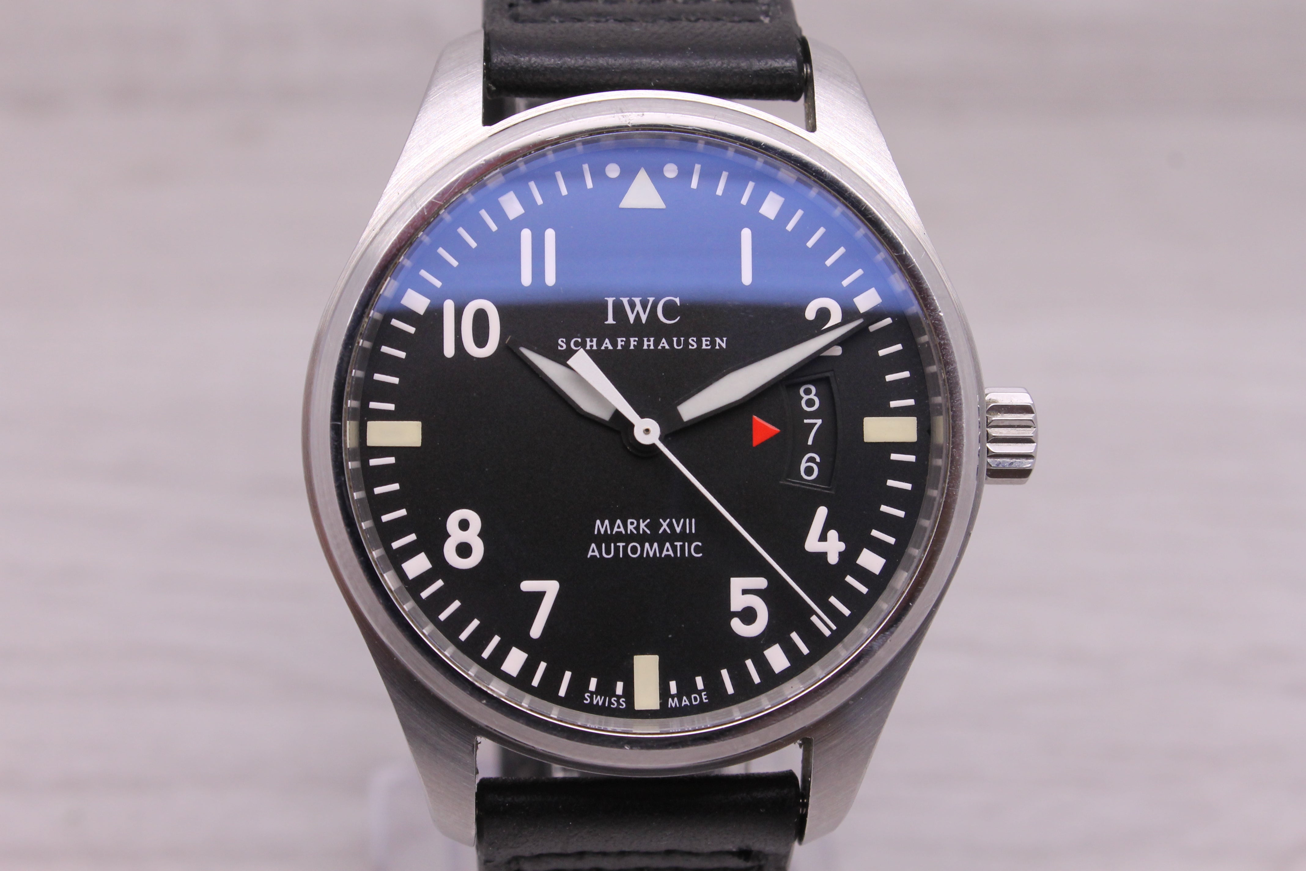 Gray IWC Mark XVII IW326501 Men 41mm Steel Automatic Watch Original Box Strap Service