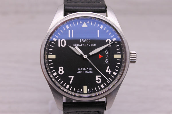 IWC Mark XVII IW326501 Men 41mm Steel Automatic Watch Original Box Strap Service