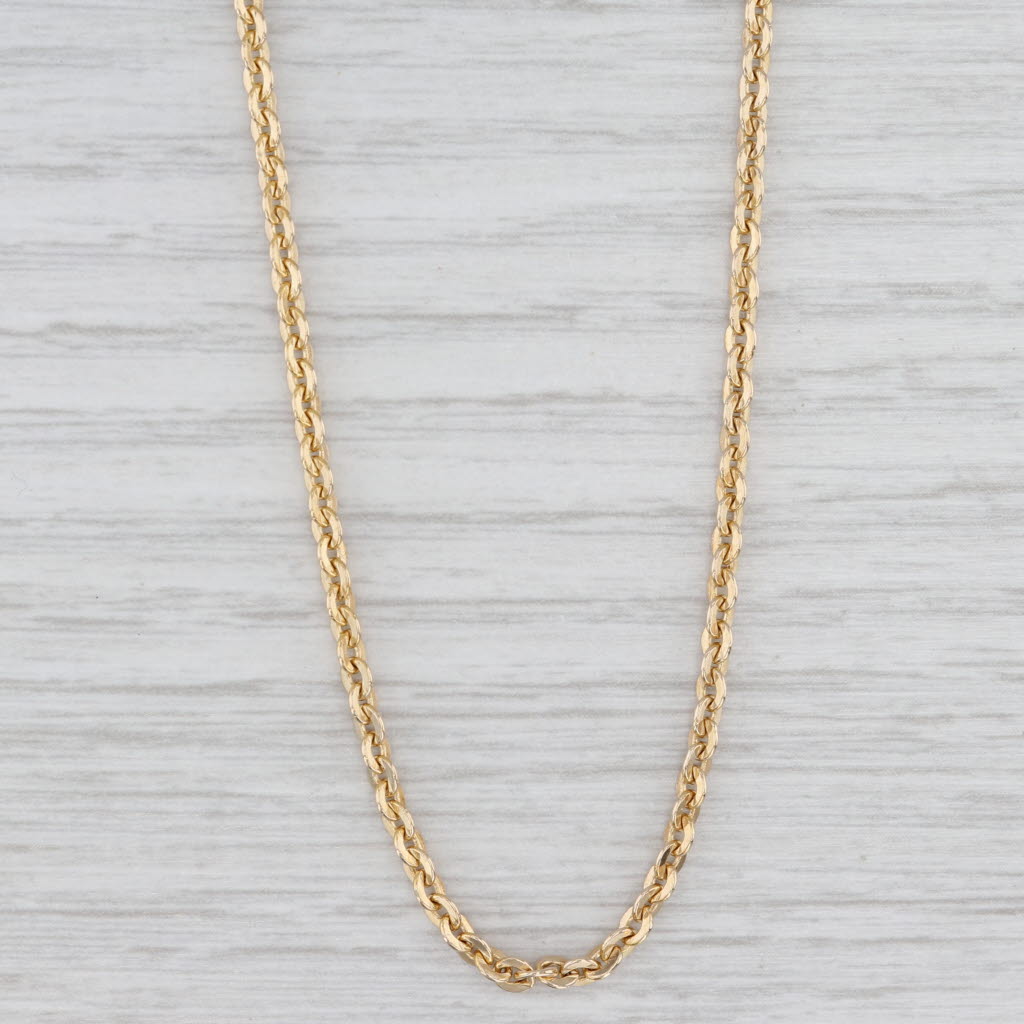 Light Gray 19" 2mm Cable Chain Necklace 14k Yellow Gold