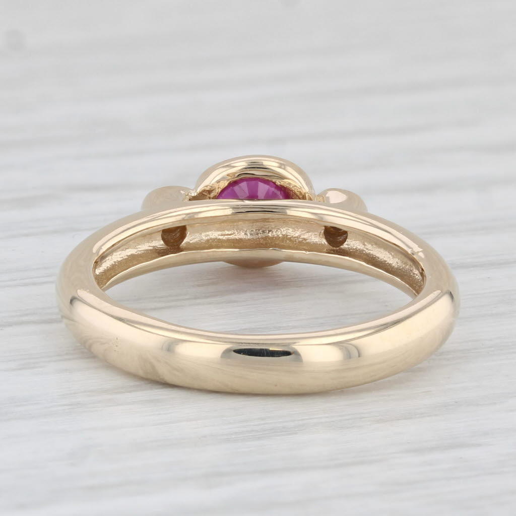 Light Gray 0.68ctw Round Ruby Diamond Ring 14k Yellow Gold Size 4.75