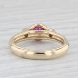 0.68ctw Round Ruby Diamond Ring 14k Yellow Gold Size 4.75