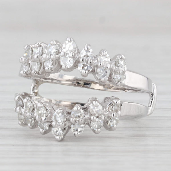 0.70ctw Diamond Ring Jacket Guard Wrap 14k White Gold Size 6.5 Wedding Bridal