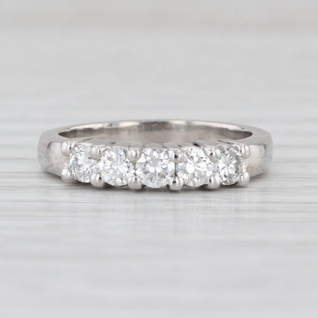 0.50ctw Diamond Wedding Band Platinum Stackable Ring Size 4.25 Anniversary