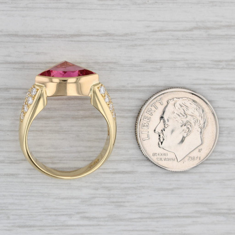 Gray 3.08ctw Pink Tourmaline Diamond Ring 18k Gold Size 6.75 Cocktail