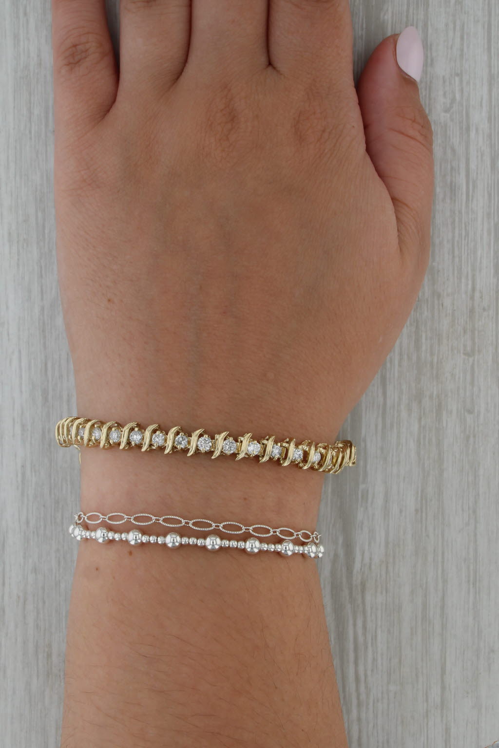 3.45ctw Diamond Tennis Bracelet 14k Yellow Gold 7" 6.7mm