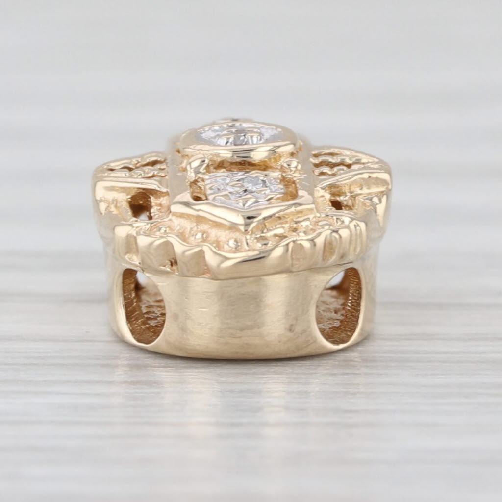 Richard Klein Diamond Slide Bracelet Spacer Charm 14k Yellow Gold Vintage KLJCI