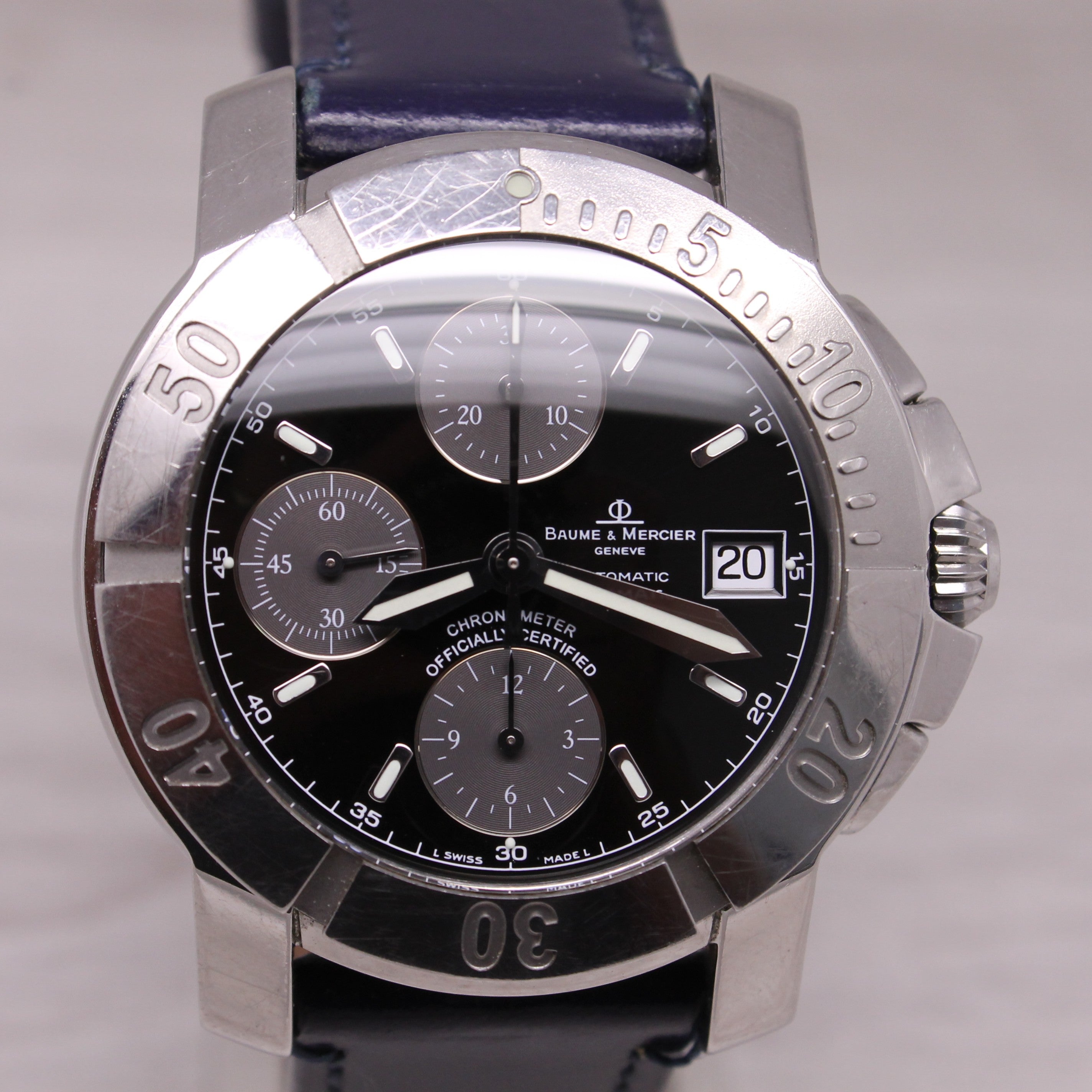 Baume & Mercier Capeland 65352 Mens 41mm Steel Automatic Chronograph S