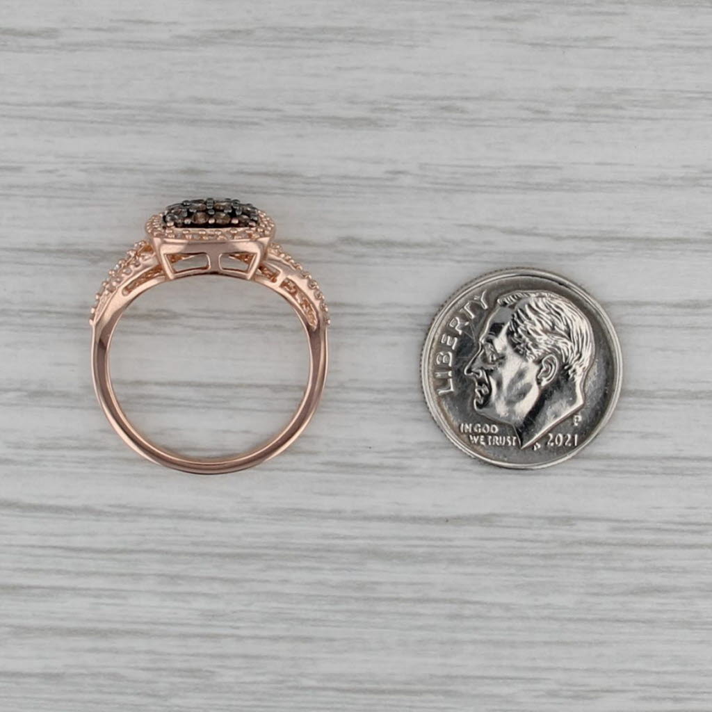 Effy 0.45ctw Champagne Diamond Halo Ring 14k Rose Gold Size 7.25