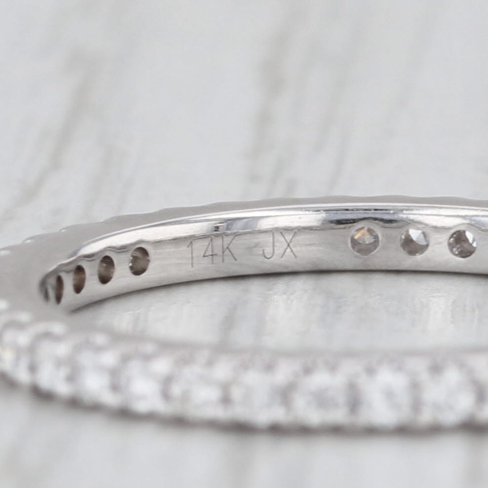 0.60ctw Diamond Eternity Wedding Band Stackable Anniversary Ring 14k White Gold