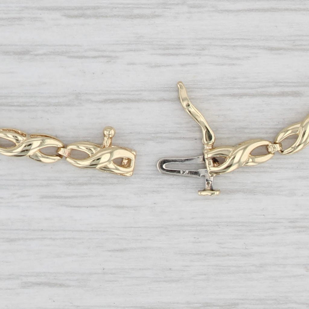 Light Gray 1ctw Diamond Infinity Link Bracelet 10k Yellow Gold 7.25"