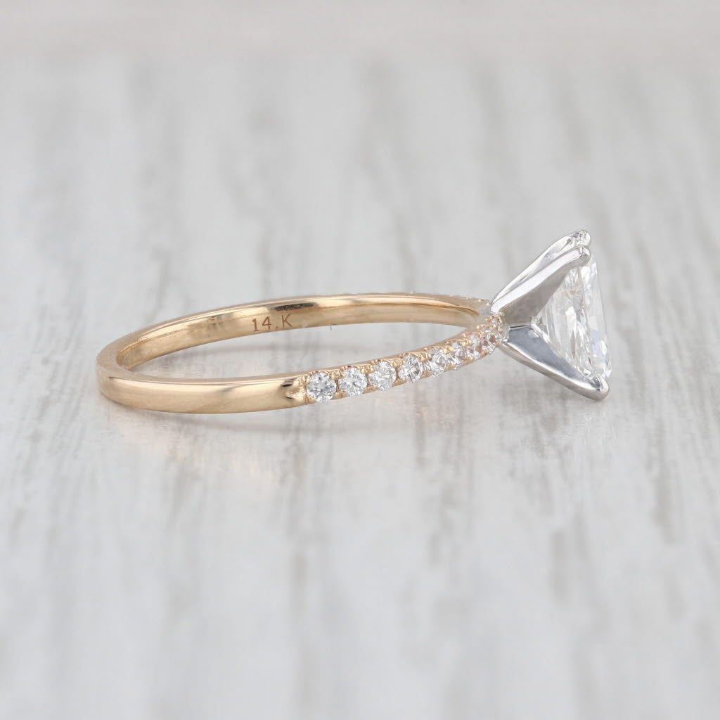 GIA 1.46ctw Radiant Diamond Engagement Ring 14k White Yellow Gold Size 8.25