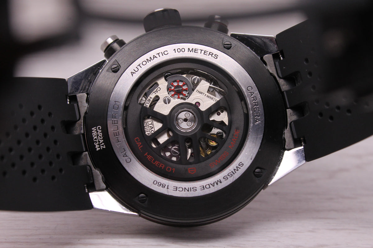 Tag Heuer Carrera 45mm Mens Steel & PVD Automatic Chronograph Watch CAR2A1Z Box