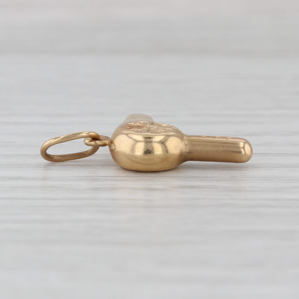Vintage Hairdryer Charm 14k Yellow Gold Pendant