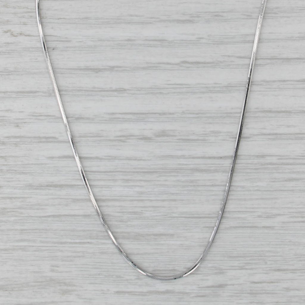 18.25" 1mm Snake Chain Necklace 14k White Gold