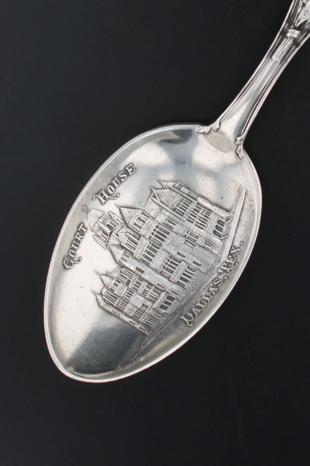 Gray Vintage Texas Souvenir Spoon Sterling Silver Dallas Court House Mechanics