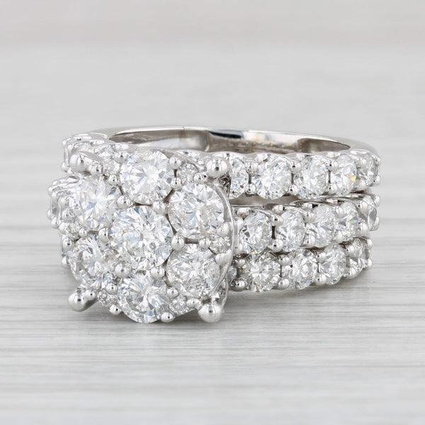 3.37ctw Diamond Engagement Ring Wedding Bands Soldered Bridal Set 10k Gold Sz 6