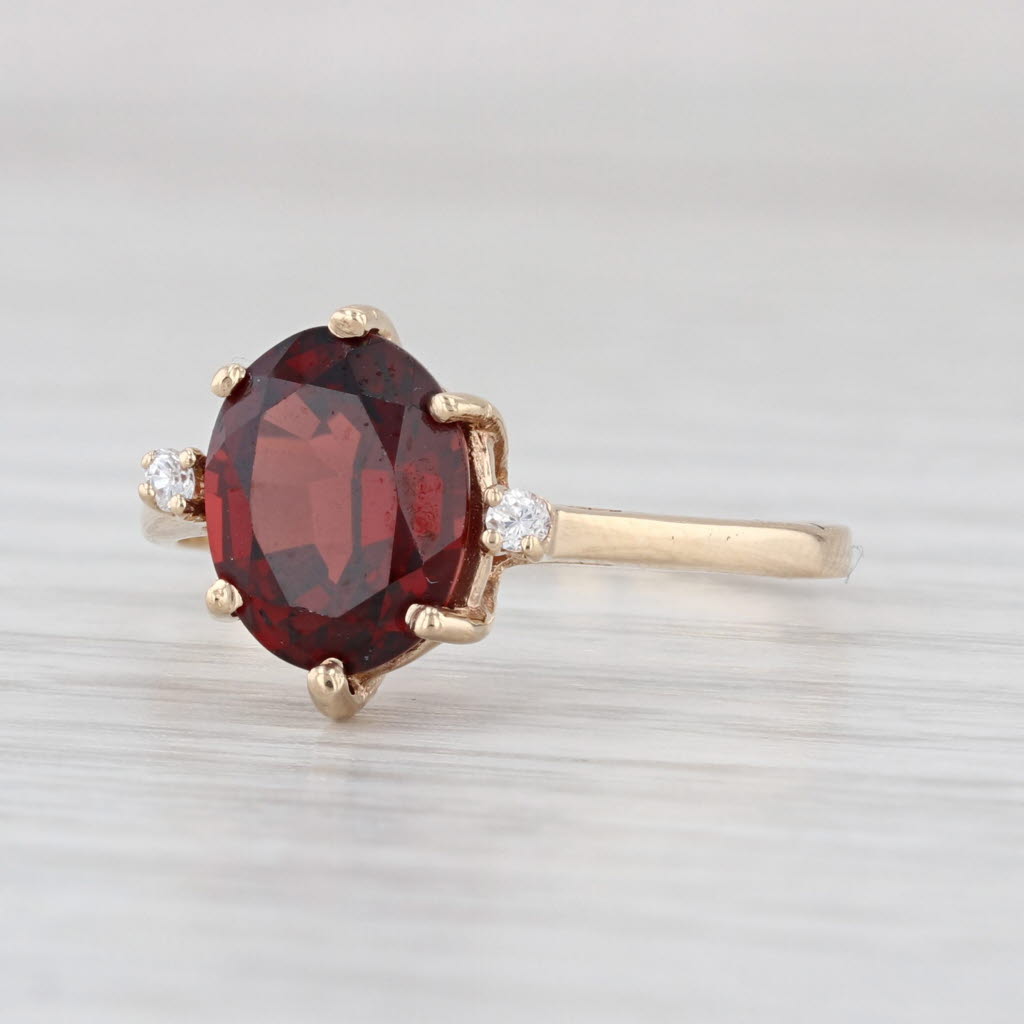 2.53ct Oval Garnet Ring 10k Yellow Gold Size 7.5