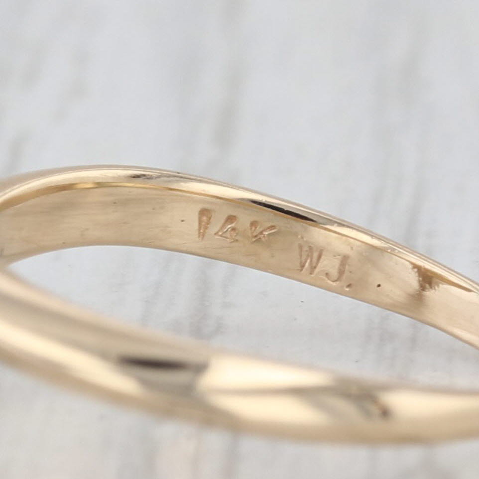 0.62ct Marquise Solitaire Diamond Engagement Ring 14k Yellow Gold Bypass Sz 4.75