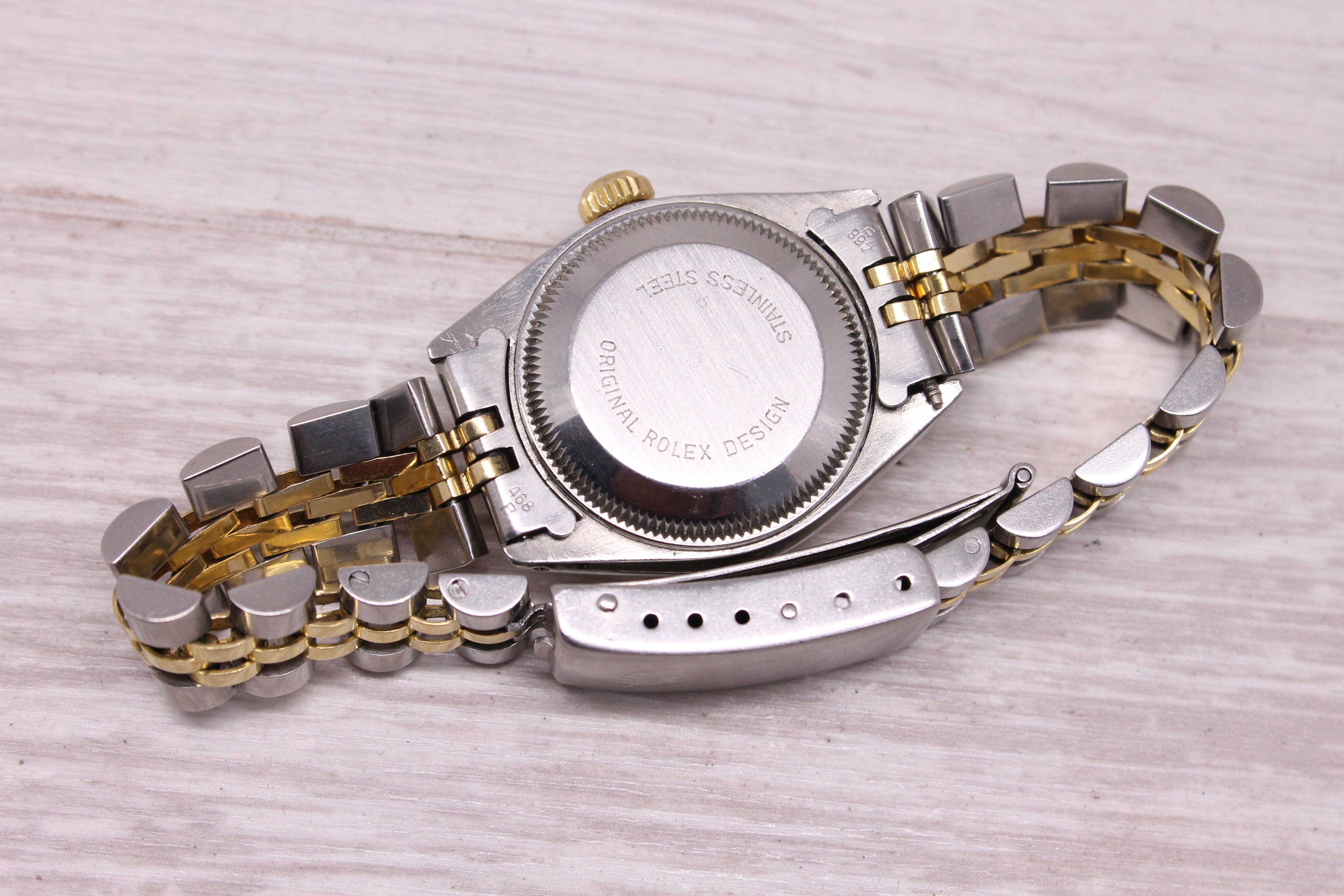 Vintage 1982 Rolex Date 6917 Ladies 26mm Steel & 18k Gold Automatic Watch Linen