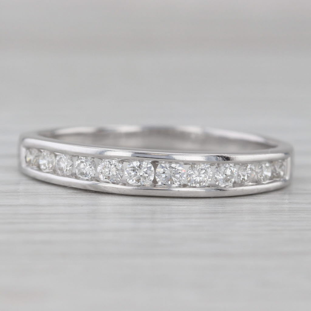 0.42ctw Diamond Men's Wedding Band 14k White Gold Size 10.25
