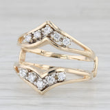 Light Gray Spark 0.27ctw Diamond Ring Jacket Wrap Guard 14k Gold Wedding Bridal Size 8