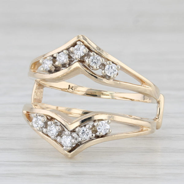 Spark 0.27ctw Diamond Ring Jacket Wrap Guard 14k Gold Wedding Bridal Size 8