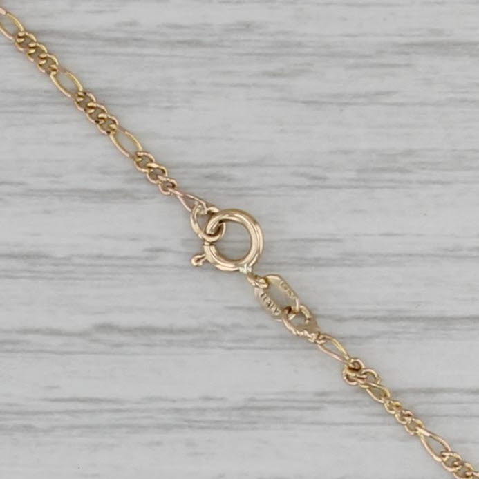 18" Figaro Chain Necklace 14k Yellow Gold 1.6mm Italian