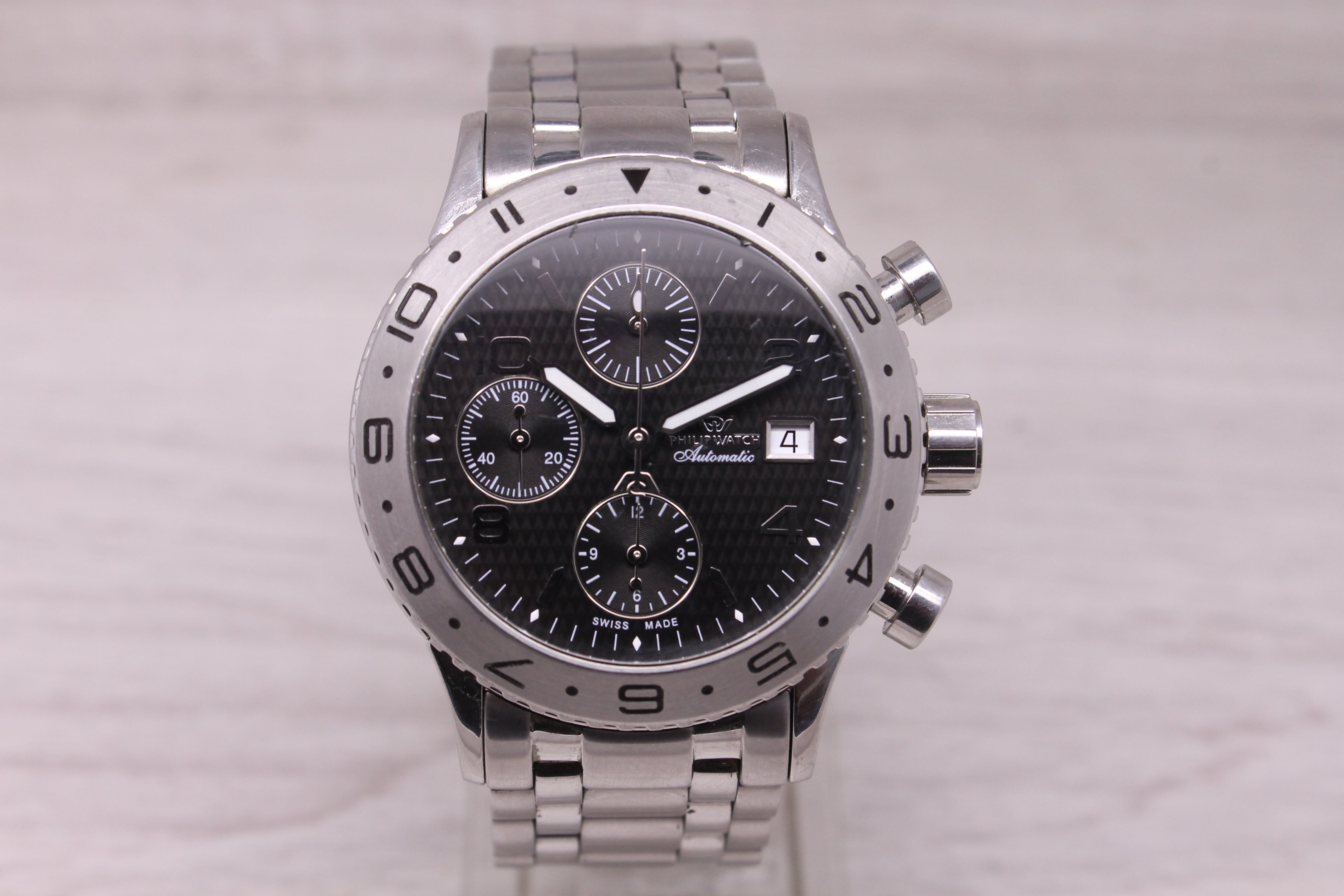 Philip Watch Admiral Chronograph 41mm Steel Swiss Date Automatic Valjoux 7750