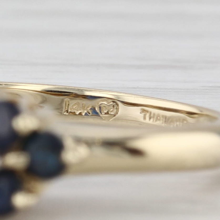 1.54ctw Oval Blue Sapphire Ring 14k Yellow Gold Size 5 Diamond Accents