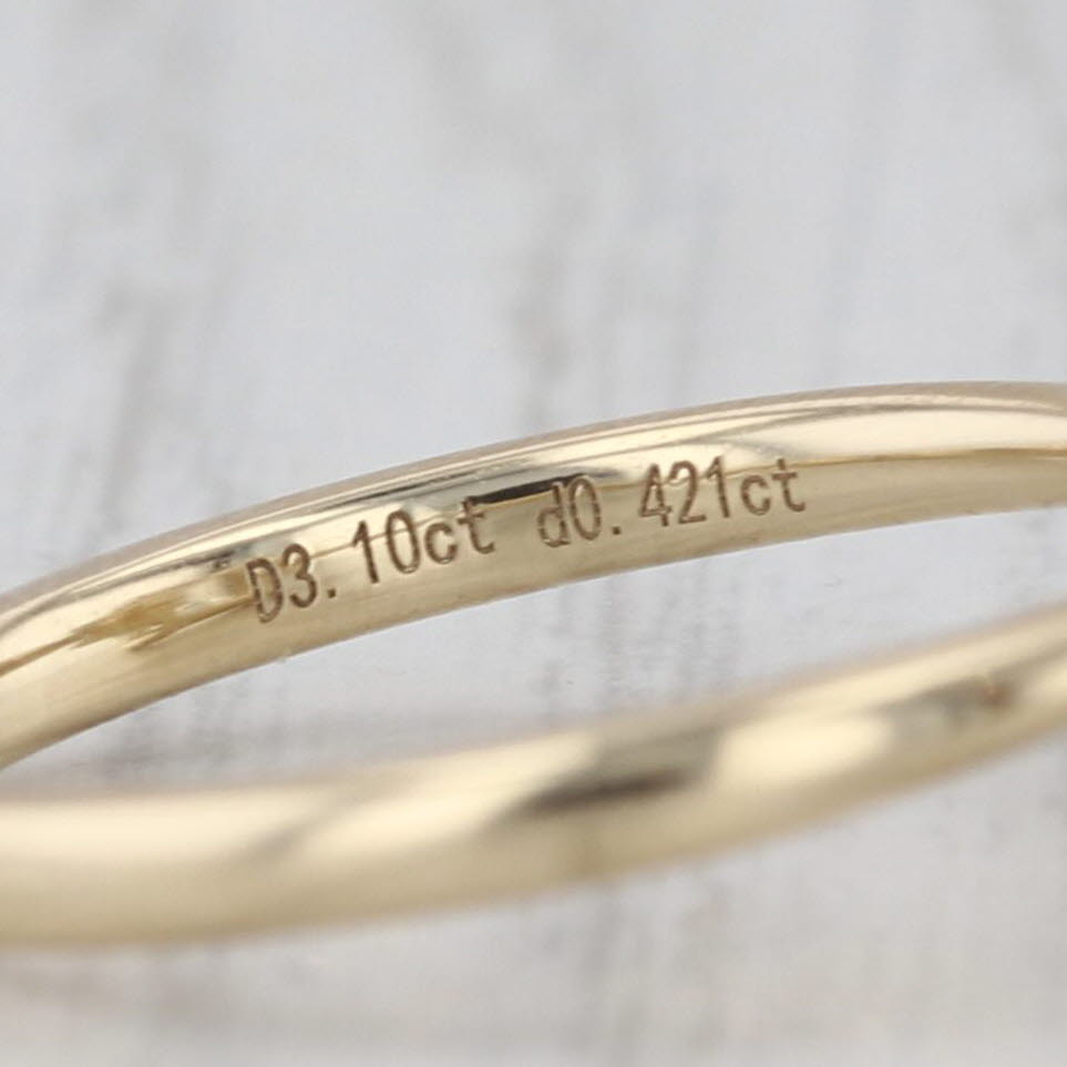 New IGI 3.52ctw Emerald Cut Lab Grown Diamond Engagement Ring 14k Yellow Gold