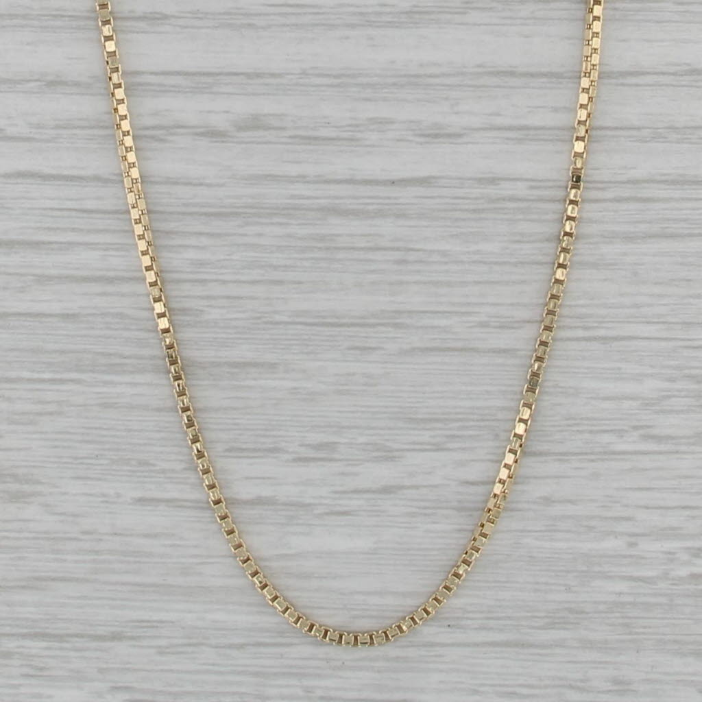 Long 22.25" 1.5mm Box Chain Necklace 10k Yellow Gold
