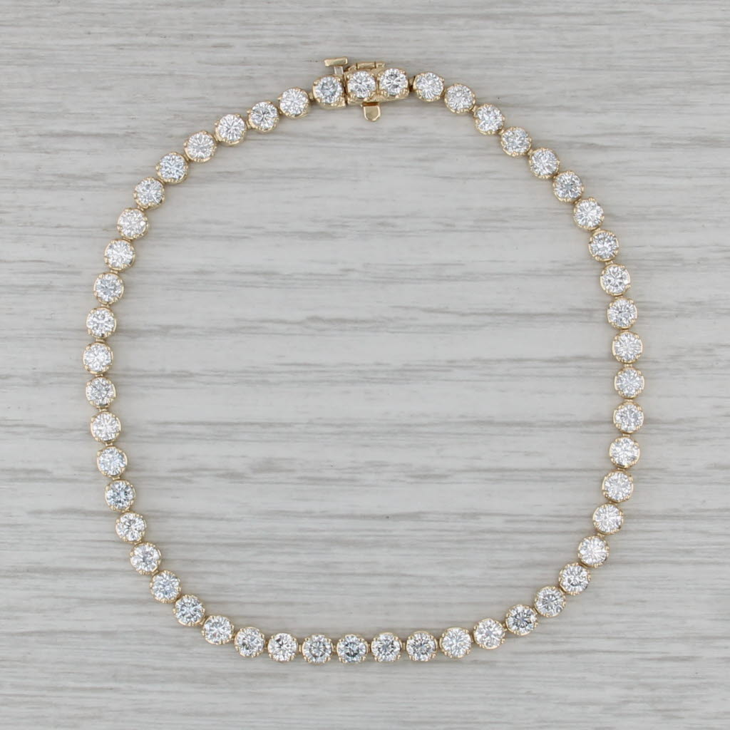6.50ctw Lab Grown Diamond Tennis Bracelet 14k Yellow Gold 8.25" 4mm
