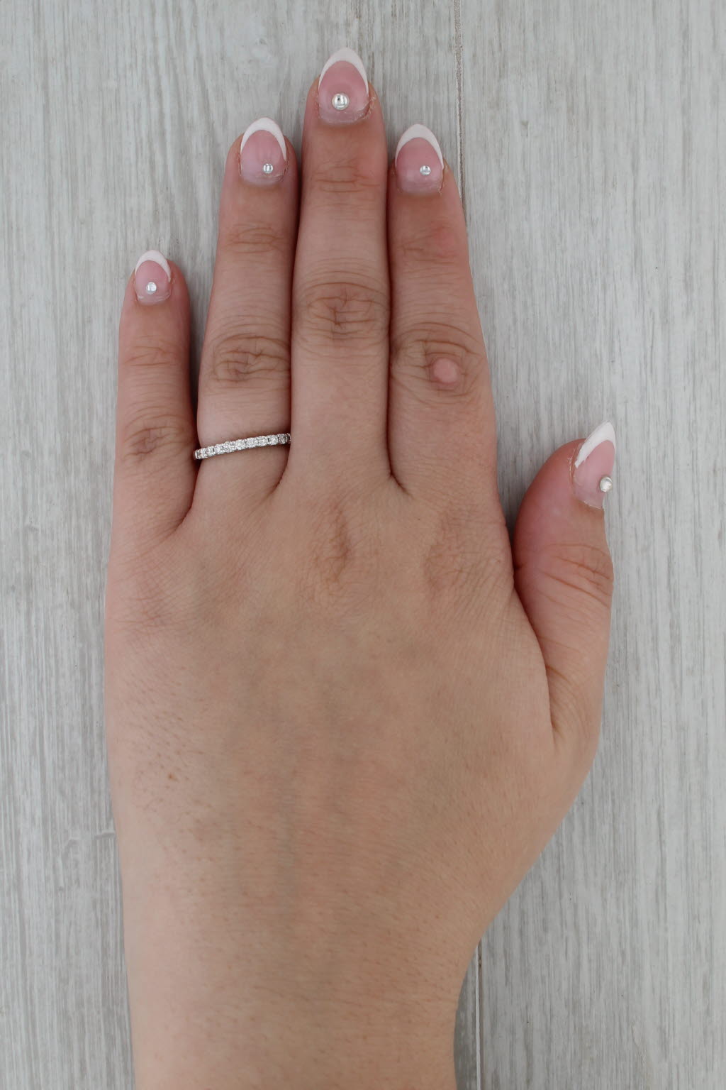 0.23ctw Diamond Wedding Band 10k White Gold Size 6 Stackable Ring