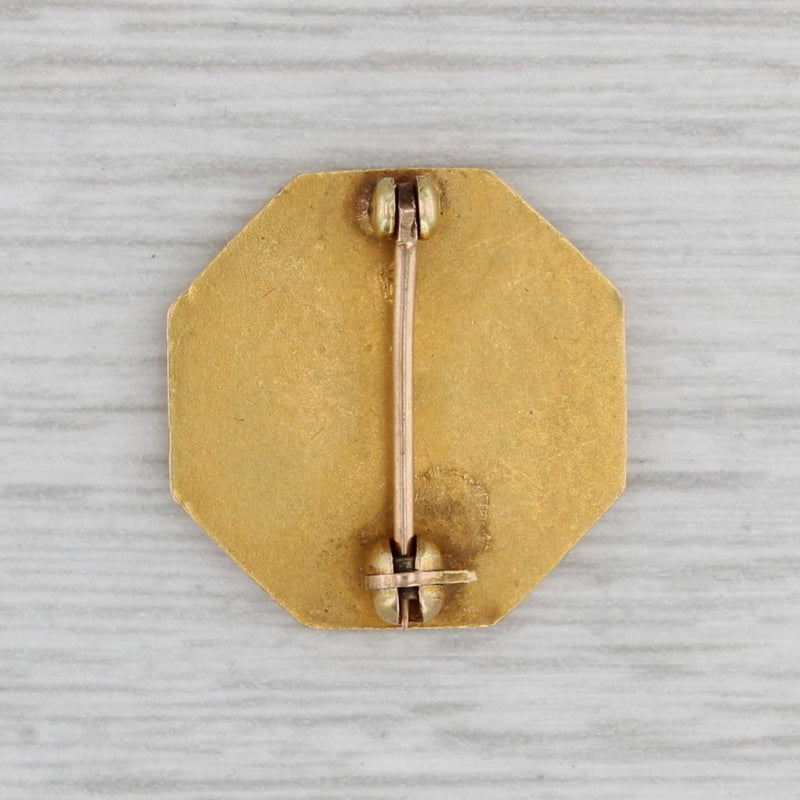 Colgate Company 50 Years Service Pin 14k Gold Enamel Clock