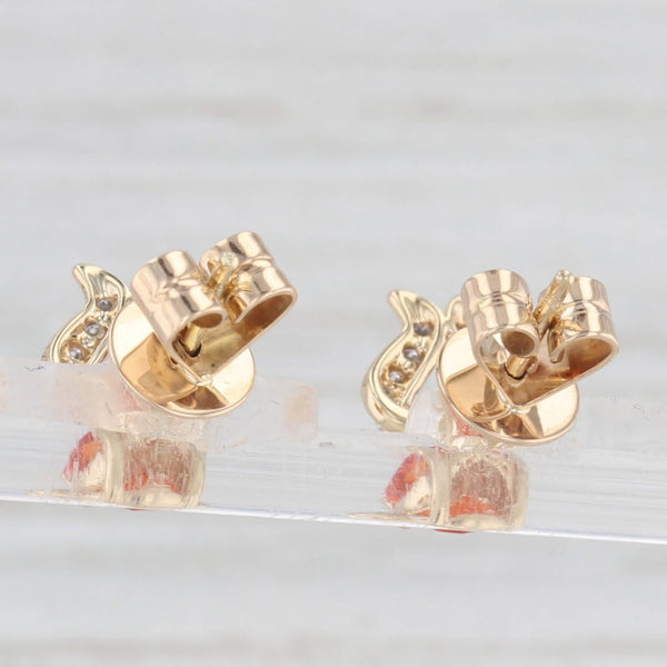 1.66ctw Mexican Fire Opal Diamond Stud Earrings 14k Yellow Gold