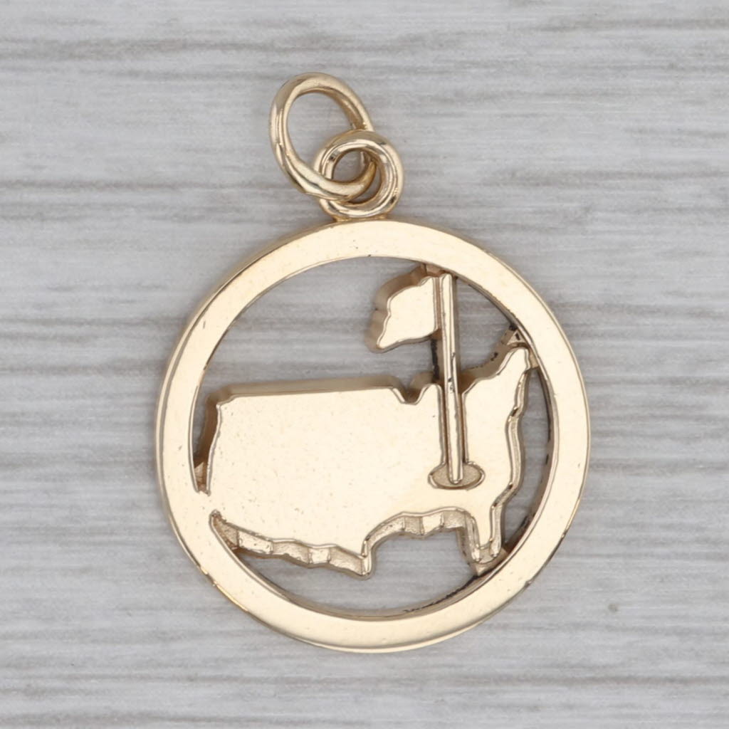 Vintage PGA Tour Golf Souvenir Pendant 14k Yellow Gold Charm