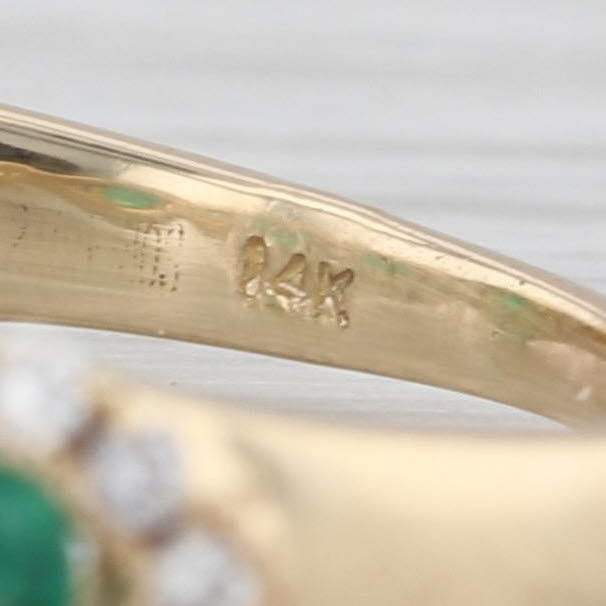 1.74ctw Emerald Diamond Twist Ring 14k Yellow Gold Size 8.25