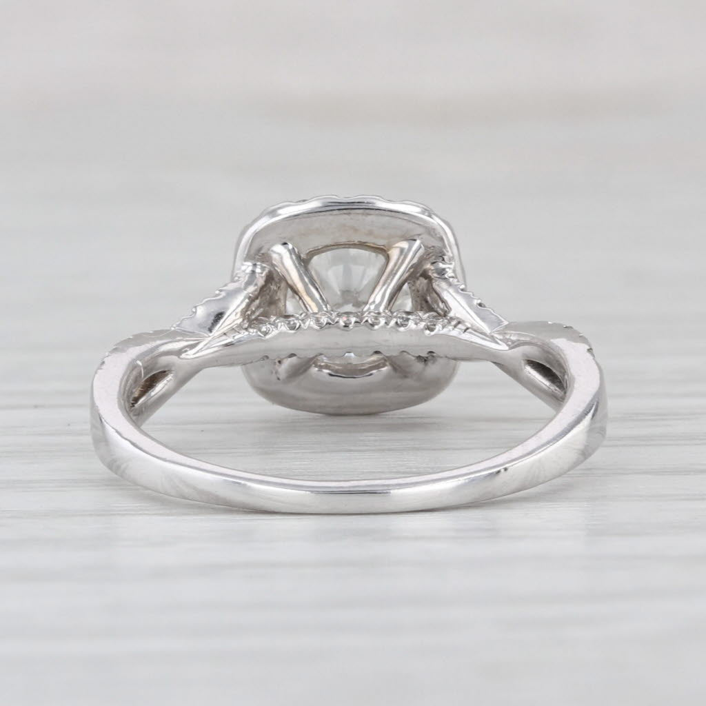 1.44ctw Lab Created Diamond Halo Engagement Ring 14k White Gold Size 6.75 GSI