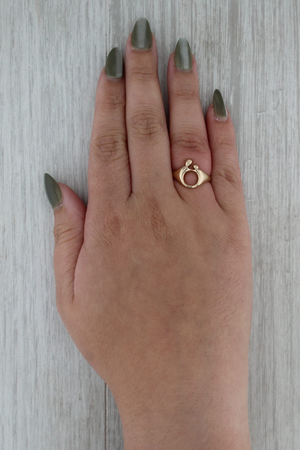 Mother & Child Ring 14k Yellow Gold Keepsake Size 6.25