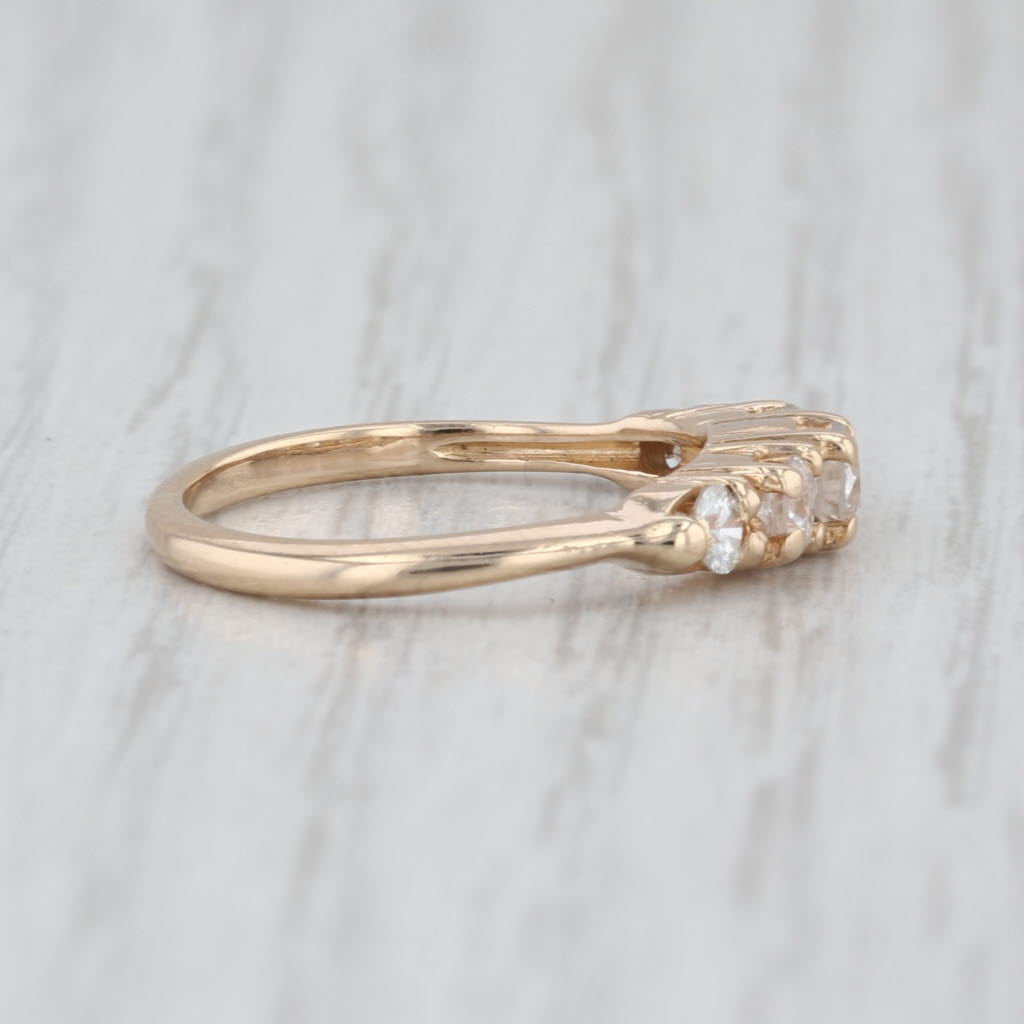 0.49ctw Diamond 5 Stone Tiered Ring 14k Yellow Gold Size 4.75 Stackable Wedding