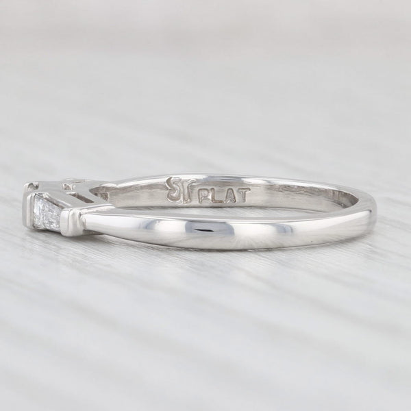 Light Gray New 0.25ctw Diamond Wedding Band Platinum Size 6.25 Stackable Ring