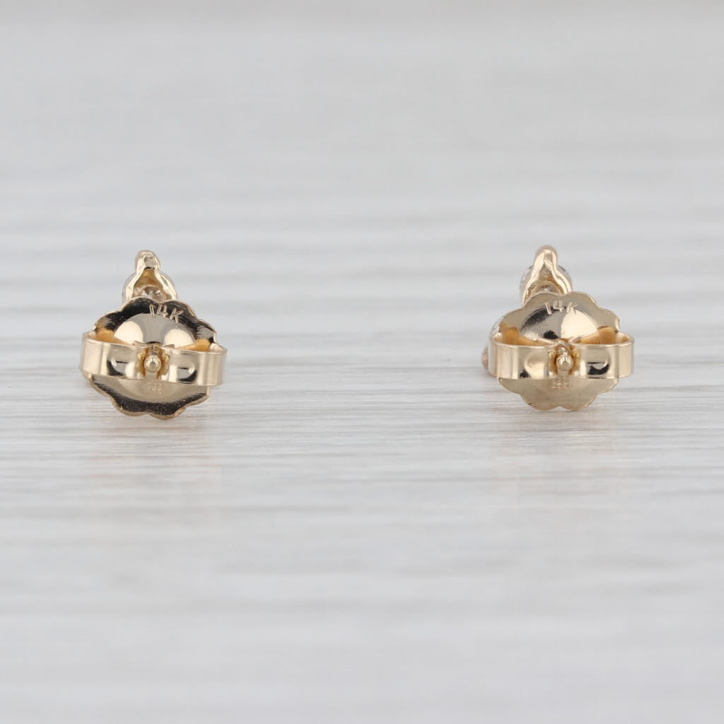 0.24ctw 3-Stone Diamond Stud Earrings 14k Yellow Gold Studs